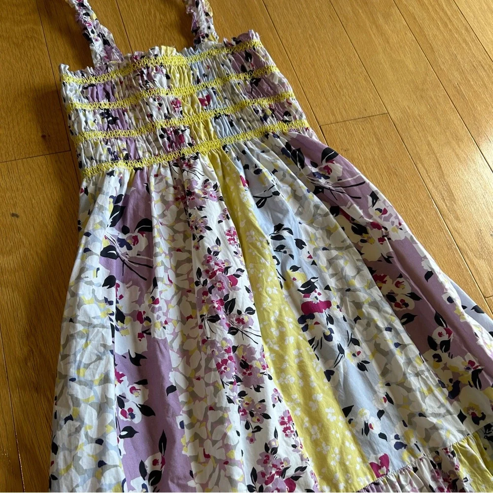 French Connection Floral Smocked Pleated Sundress Maxi Country Cottage Boho 0 - Picture 7 of 7